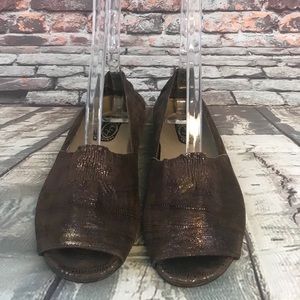 Salpy Brown Bronze Metallic Snake Leather Sandals